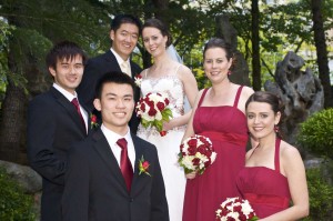 John and Vanessa wedding party at the chines gardens.